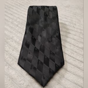 Esquire cravat men's black tie diamond print 54" long   4" wide